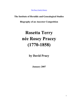 Rosetta Terry Née Rosey Pracey (1770-1858)