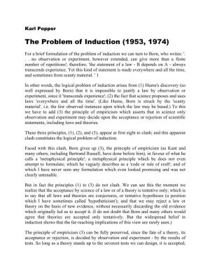 The Problem of Induction (1953, 1974)