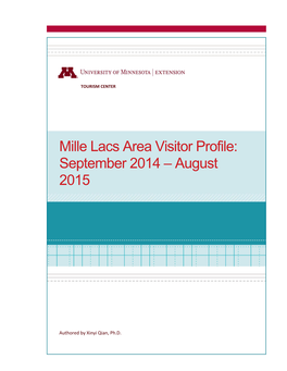 Mille Lacs Area Visitor Profile: September 2014 – August 2015
