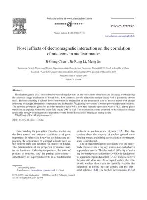 Novel Effects of Electromagnetic Interaction on the Correlation of Nucleons in Nuclear Matter