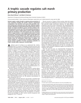 A Trophic Cascade Regulates Salt Marsh Primary Production