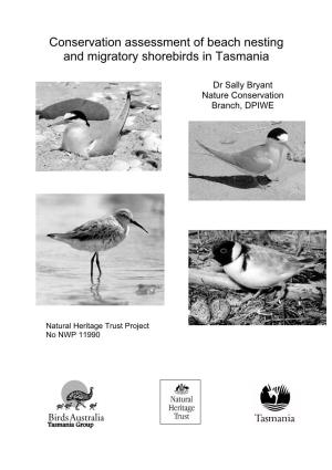 Conservation Assessment of Beach Nesting and Migratory Shorebirds in Tasmania