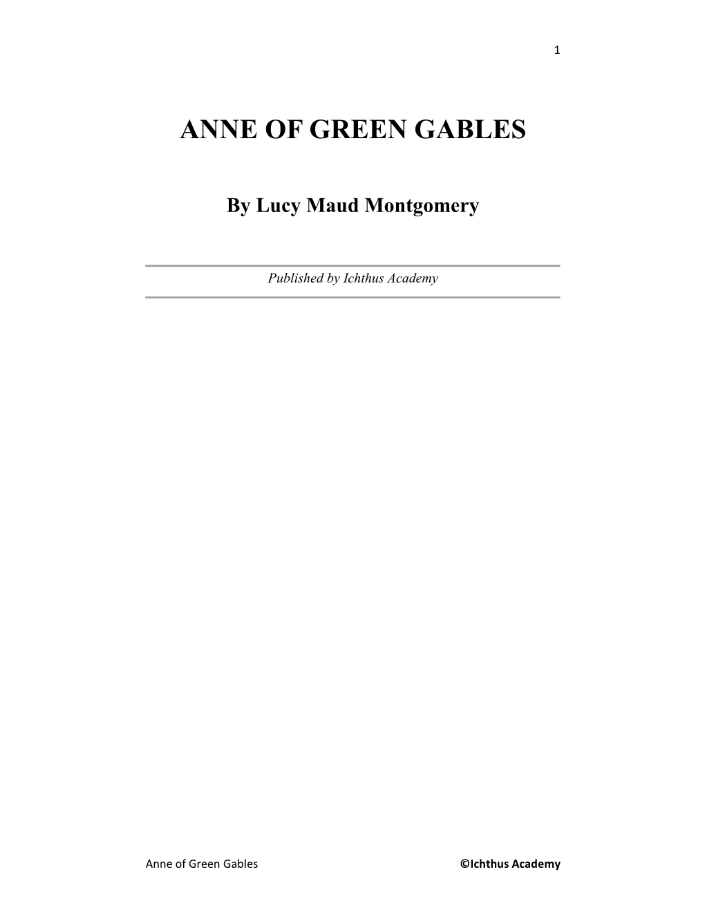 Anne of Green Gables