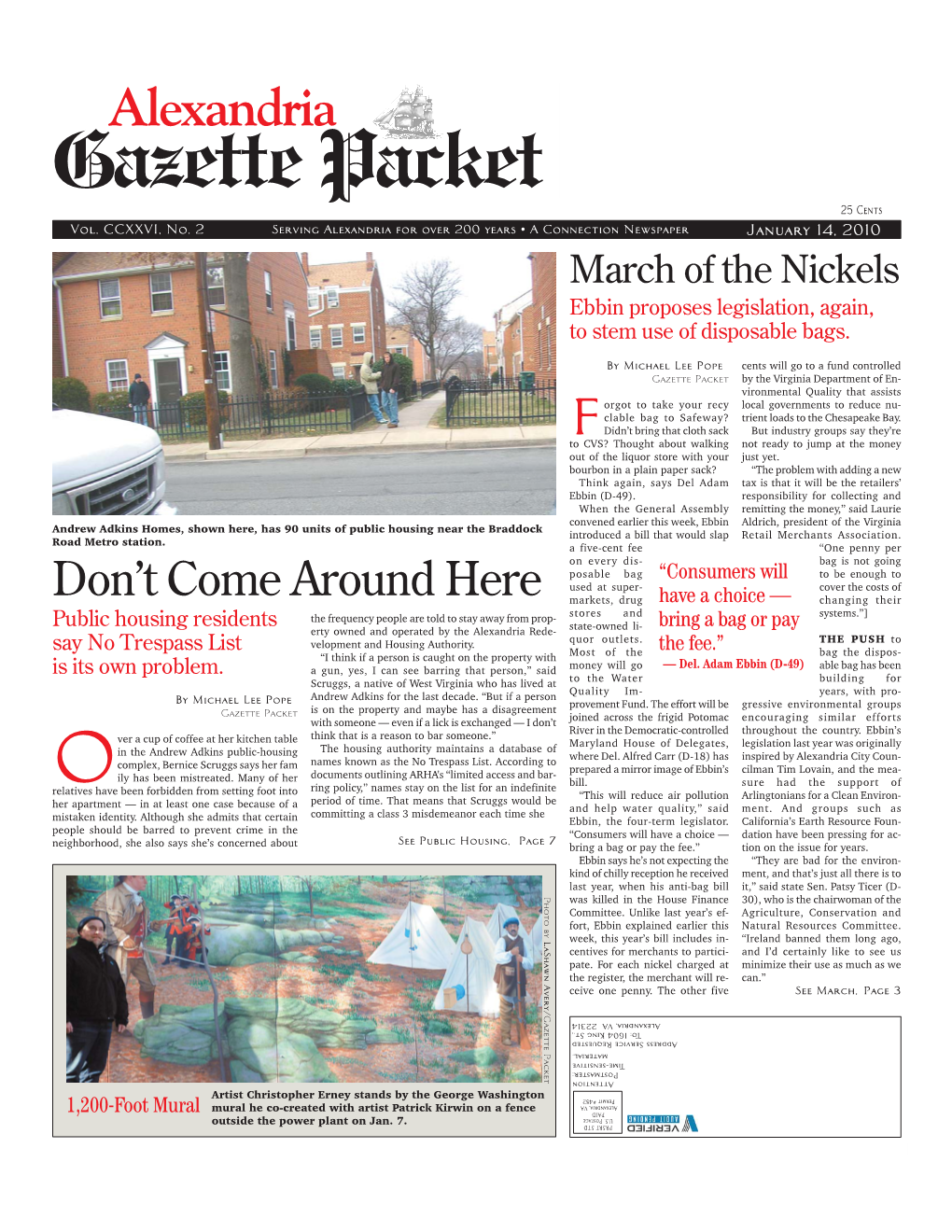 Alexandria Gazette Packet 25 Cents Vol