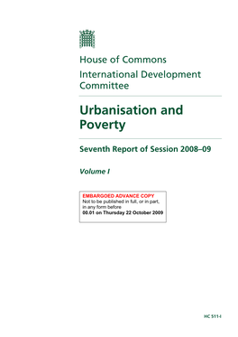 Urbanisation and Poverty