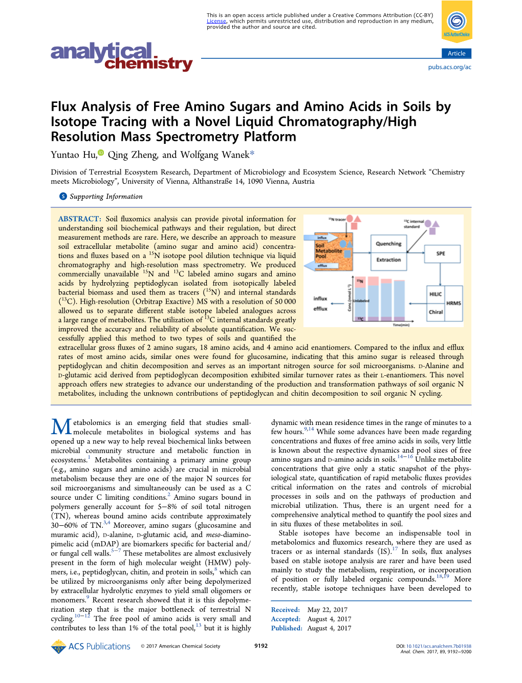 Flux Analysis of Free Amino Sugars and Amino Acids in Soils by Isotope