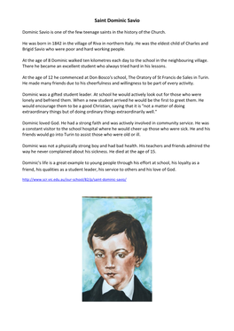 Saint Dominic Savio