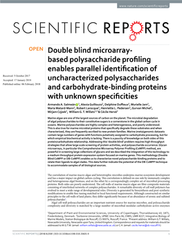 Based Polysaccharide Profiling Enables Parallel Identification of Uncharacterized Polysaccharides and Carbohydrate-Binding Proteins with Unknown Specificities