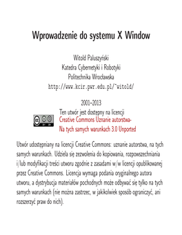 Wprowadzenie Do Systemu X Window