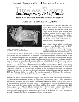 Contemporary Art of India from the Chester and Davida Herwitz Collection June 22 - September 17, 2000