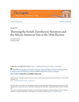 Eisenhower, Stevenson and the African-American Vote in the 1956 Election Lincoln M