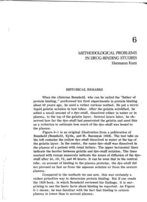 METHODOLOGICAL PROBLEMS in DRUG-BINDING STUDIES Hermann Kurz