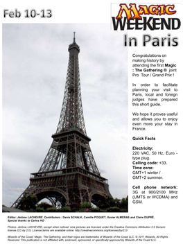 GP/PT Paris 2011 Travel Guide