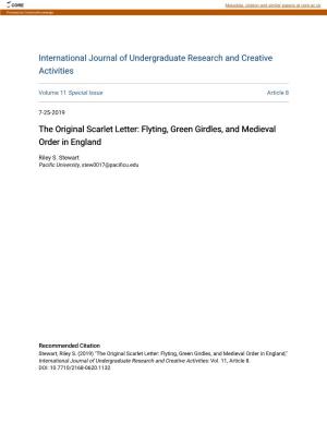 The Original Scarlet Letter: Flyting, Green Girdles, and Medieval Order in England