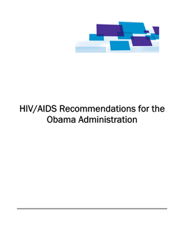 HIV/AIDS Recommendations for the Obama Administration