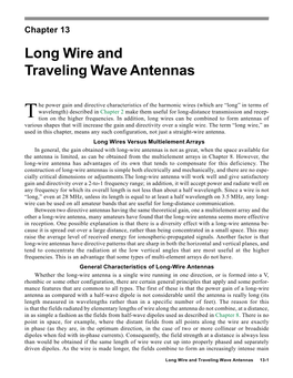 Long Wire and Traveling Wave Antennas