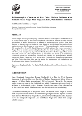 Modern Sediment Case Study in Muara Pingai Area, Singkarak Lake, West Sumatra Indonesia