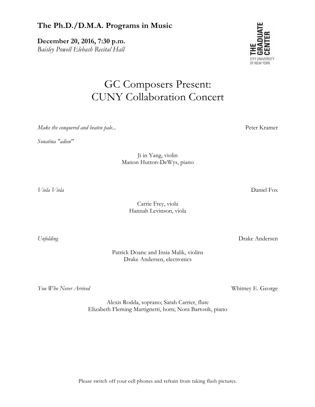 12-20-16 Concert Program