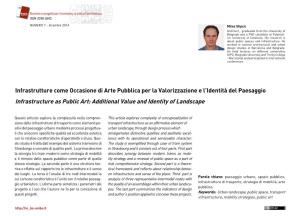 Infrastructure As Public Art: Additional Value and Identity of Landscape
