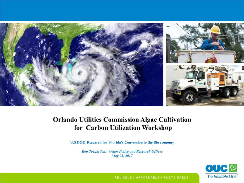 Orlando Utilities Commission Algae Cultivation for Carbon Cultivation