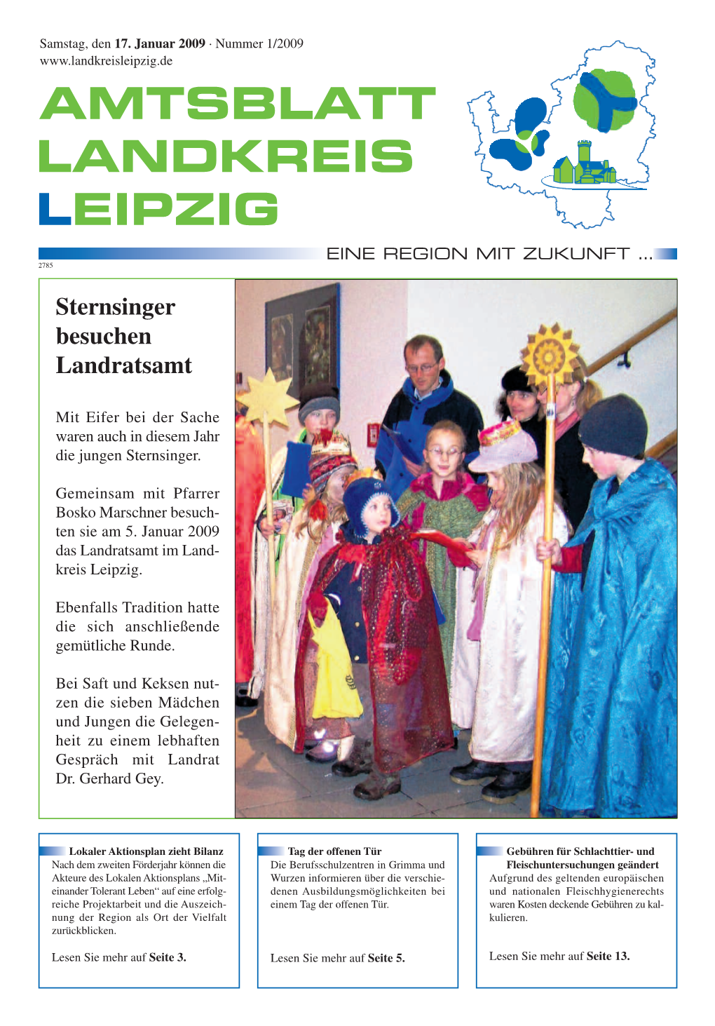 AMTSBLATT LANDKREIS LEIPZIG EINE REGION MIT ZUKUNFT … 2785 Sternsinger Besuchen Landratsamt