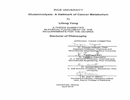 Glutaminolysis: a Hallmark of Cancer Metabolism by Lifeng Yang