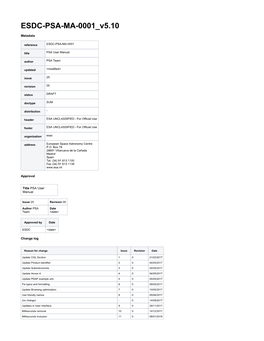 ESDC-PSA-MA-0001 V5.10