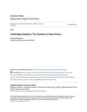 Cambridge Analytica: the Scandal on Data Privacy