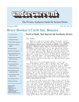 Bruce Bowker's Carib Inn, Bonaire + [Other Articles]