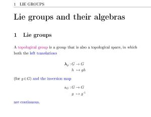 Lie Groups and Their Algebras