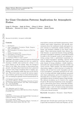 Ice Giant Circulation Patterns: Implications for Atmospheric Probes