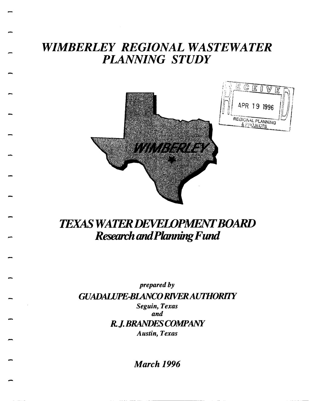 Wimberley Regional Wastewater Planning Study