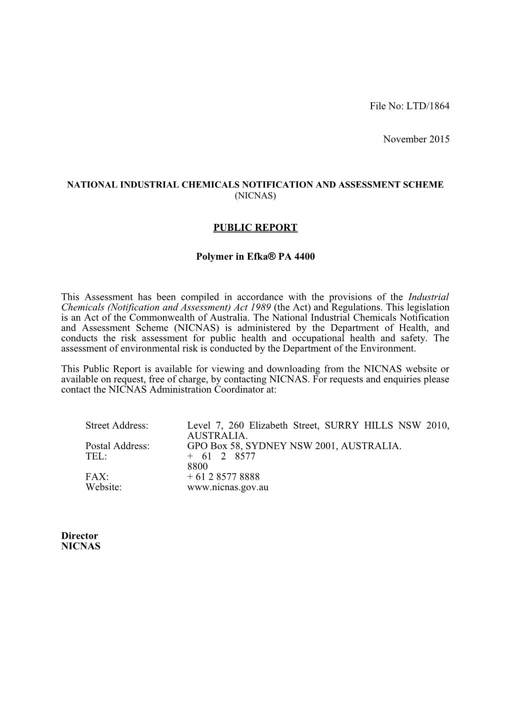 National Industrial Chemicals Notification and Assessment Scheme s52