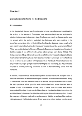 Chapter 2 Bophuthatswana: Home for the Batswana