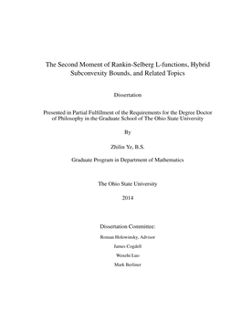 The Second Moment of Rankin-Selberg L-Functions, Hybrid Subconvexity Bounds, and Related Topics