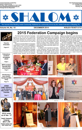 2015 Federation Campaign Begins