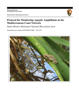 Protocol for Monitoring Aquatic Amphibians in the Mediterranean Coast Network Santa Monica Mountains National Recreation Area