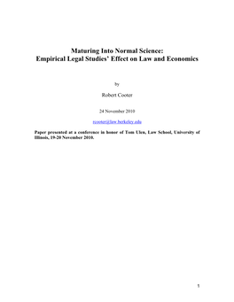 Empirical Legal Studies' Effect on Law & Economics