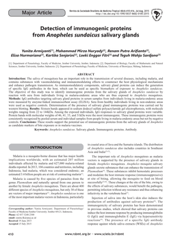 Detection of Immunogenic Proteins from Anopheles Sundaicussalivary