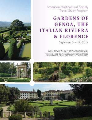 Gardens of Genoa, the Italian Riviera & Florence