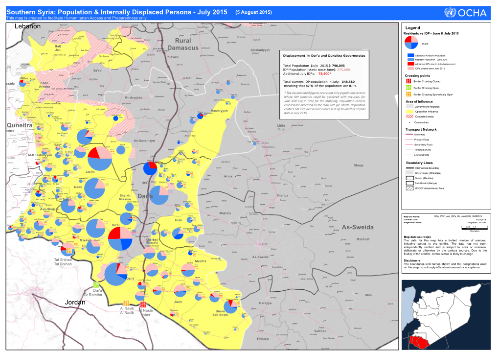 Jordan Lebanon Southern Syria: Population