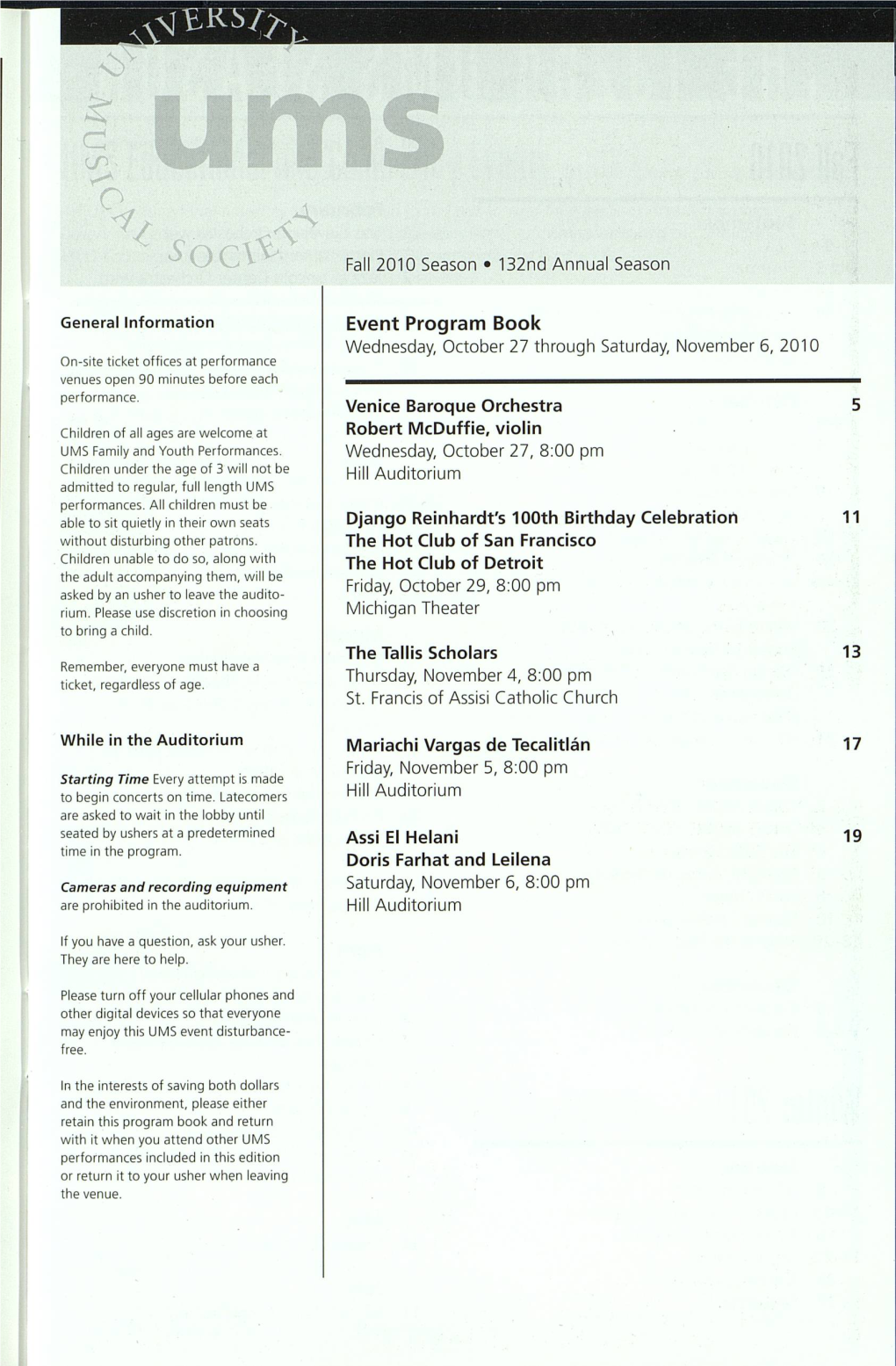 Venice Baroque Orchestra 5 Children of All Ages Are Welcome at Robert Mcduffie, Violin UMS Family and Youth Performances