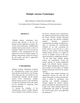 Multiple Antenna Technologies