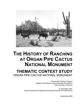Organ Pipe Cactus National Monument History of Ranching
