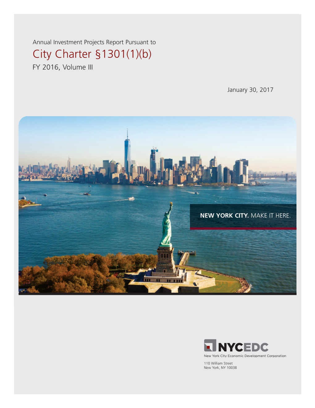 City Charter §1301(1)(B) FY 2016, Volume III