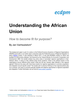 Understanding the African Union