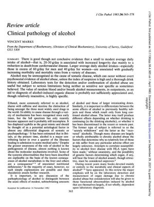 Clinical Pathology of Alcohol