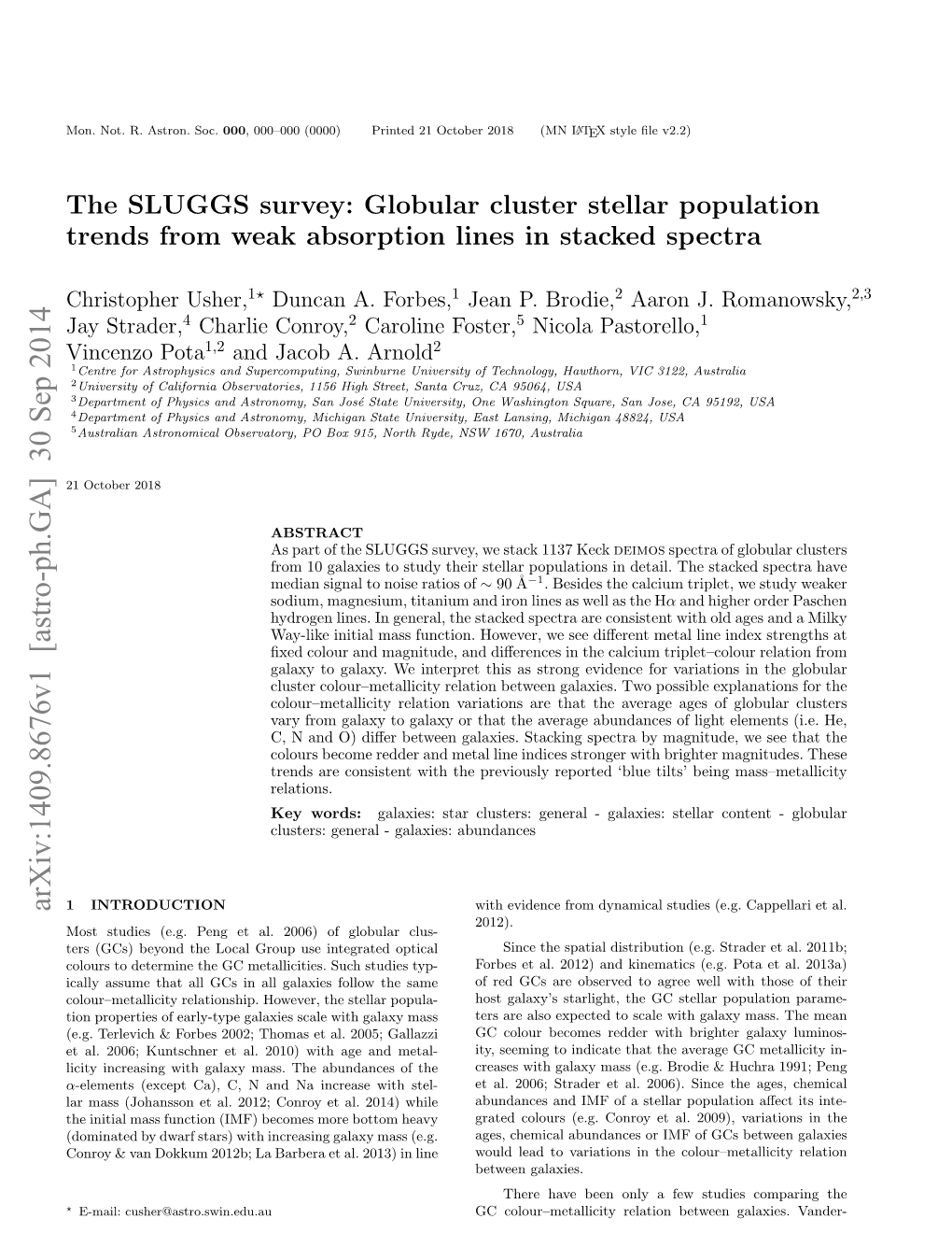 The SLUGGS Survey: Globular Cluster Stellar Population Trends from Weak Absorption Lines in Stacked Spectra