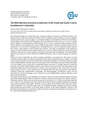 The Rift-Inherited Structural Architecture of the South and South-Central Scandinavian Caledonides