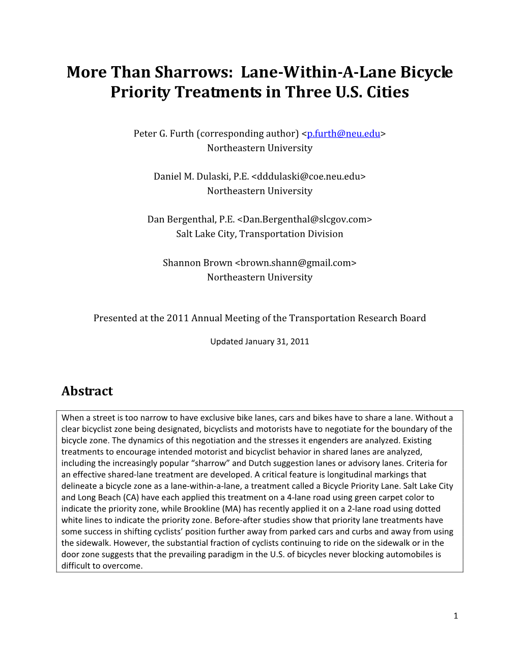 Than Sharrows: Lane-Within-A-Lane Bicycle Priority Treatments in Three